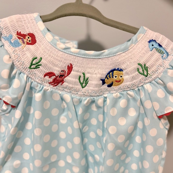 Little Mermaid Smocked Bubble Romper - Picture 2 of 3